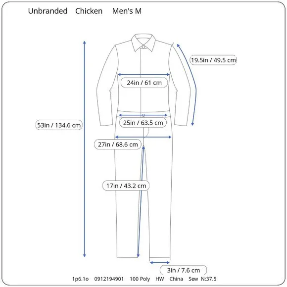 Fleece Chicken Rooster Unionsuit Costume Mens M Cream Halloween Hooded Oversized - Picture 10 of 10